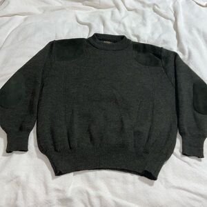 Vintage Niffi Sweater pure new wool and suede leather
